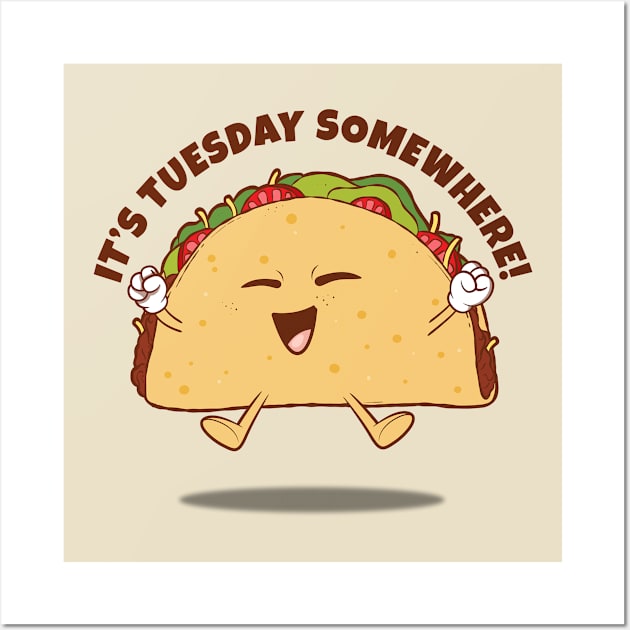 Taco Tuesday - we love Tacos! (on light colors) Wall Art by Messy Nessie